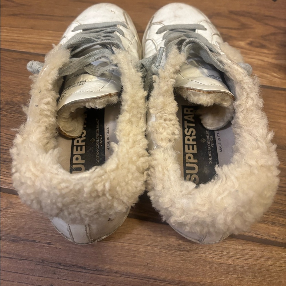 Golden Goose White and Cream Sherpa Lined Sneakers - Picture 13 of 13